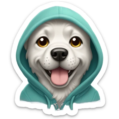 dog wearing a hoodie  sticker
