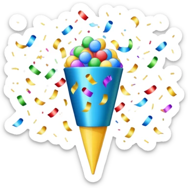 party popper with confetti burst sticker