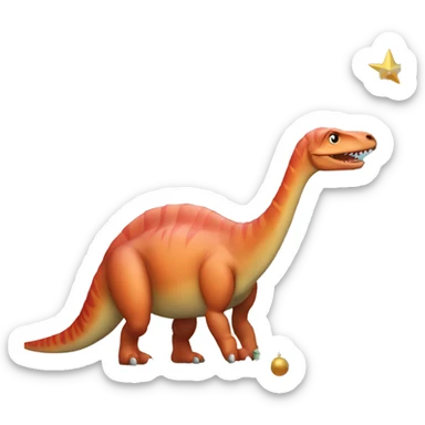 Dinosaur with christmas tree sticker