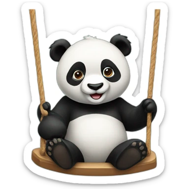 A panda that swings sticker