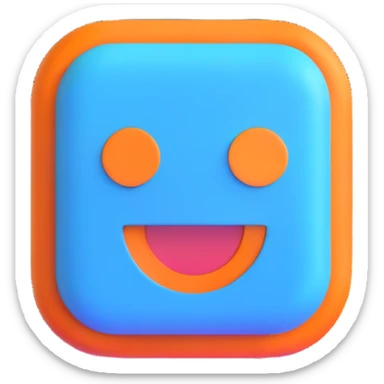 blue square with rounded corners sticker