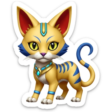 Bastet-Gatomon-Vernid-Protogen-Digimon-Fakémon-Pokémon-creature  sticker