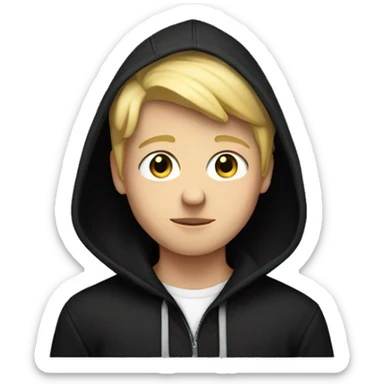 Blonde boy in black hoodie sticker