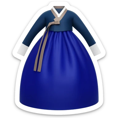 I said hanbok in Navy rich royal blue shade & No other color added. But in emoji, i said (No face showing, just the hanbok) please! sticker
