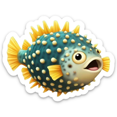 Pufferfish break dancing  sticker