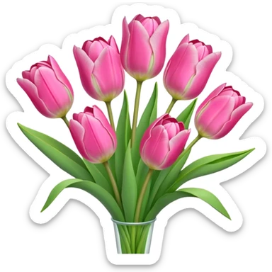 Pink tulip bouquet sticker