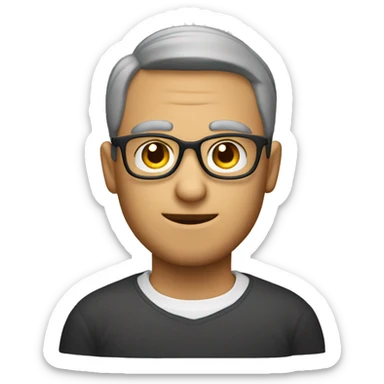 Hombre sin pelo en la cabeza y con lentes sticker