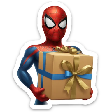 Spider-Man gives a gift sticker