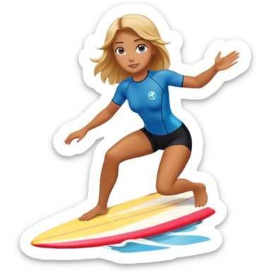 beautiful girl do surfing sticker