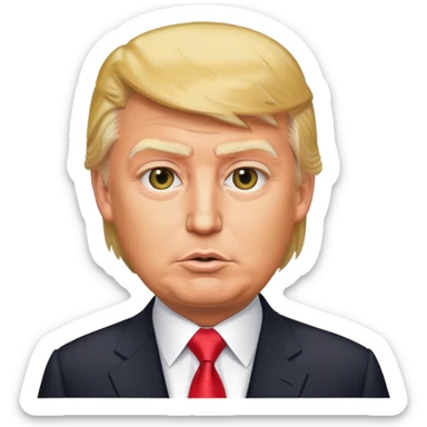 Photorealistic Donald Trump stands in a suit sticker