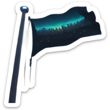 Night City flag, Cyberpunk 2077 sticker