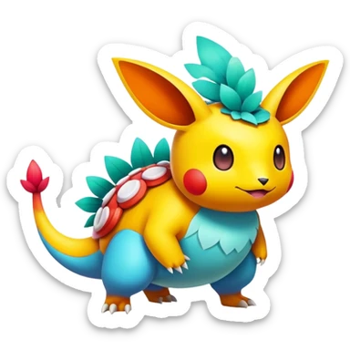 Colorful Floral Fakémon-Pokémon sticker