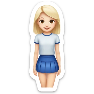 smiling girl portrait close-up with mini skirt sticker