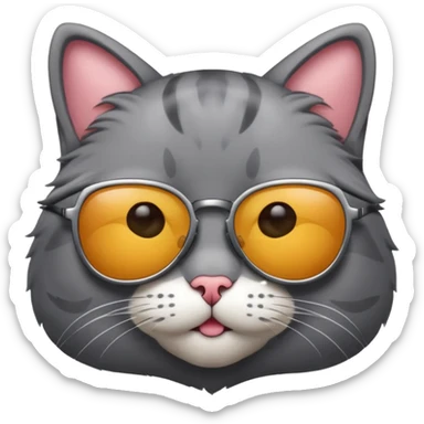 Cat wearing sunglasses sticker