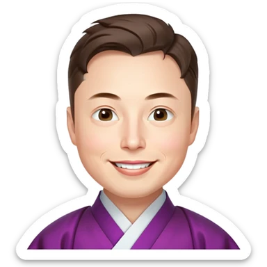 Elon Musk wearing Korean traditional clothing sticker
