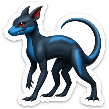 Dark Edgy Salandit-Amaura-Umbreon-Fakémon-hybrid-creature (full body)  sticker