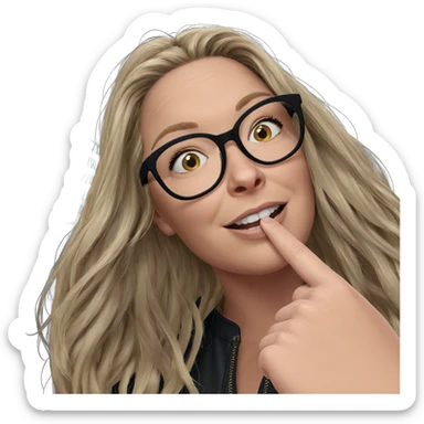 blonde girl with glasses sticker