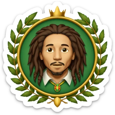 Bob Marley heraldic crest   sticker