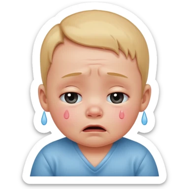 Sad baby crying  sticker