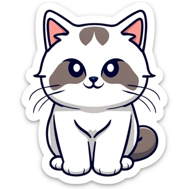 bicolor ragdoll cat face sticker