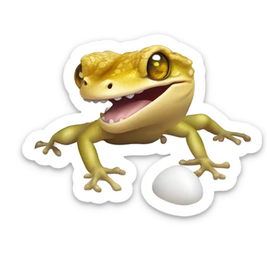 gecko emerges from egg sticker