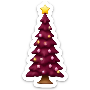 Burgundy Christmas Tree sticker