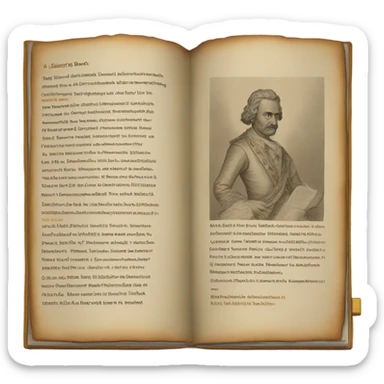 A history book that chronicles all of his massive life. sticker