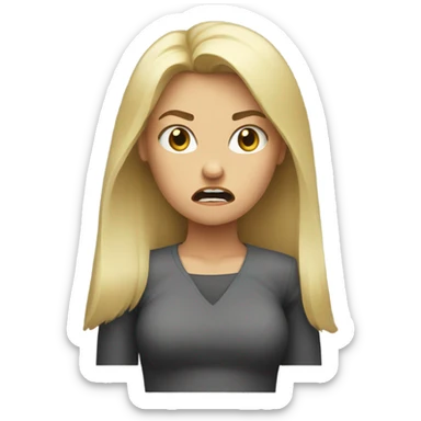 Blond girl angry  sticker