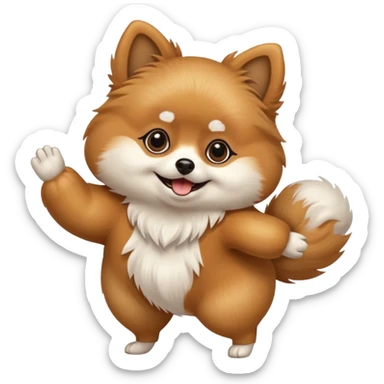 Pomeranian dance sticker