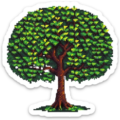 pixel art of a branching decision tree symbolizing an algorithm sticker