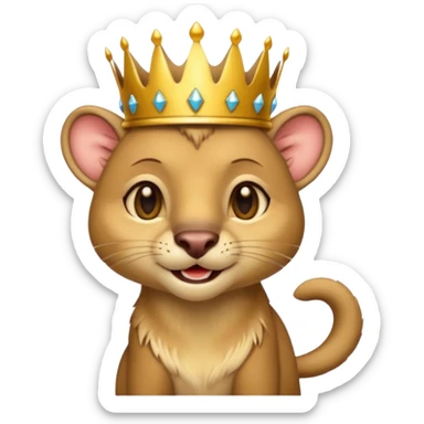 Fossa animal wearing a crown looks arrogantly smiley sticker