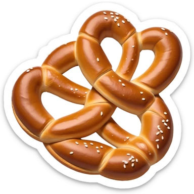 Soft pretzel snack in emoji style sticker
