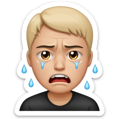 angry and cry sticker