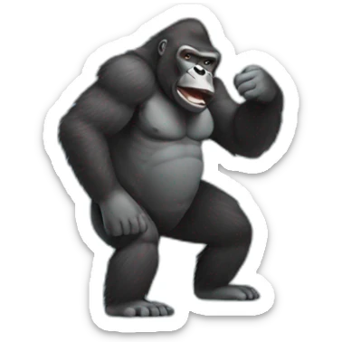 Gorilla body farting with big cloud in the back sticker