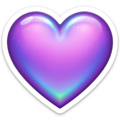 purple heart with a holographic effect sticker