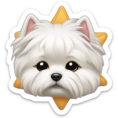 A Maltese cross spitz sleeping sticker