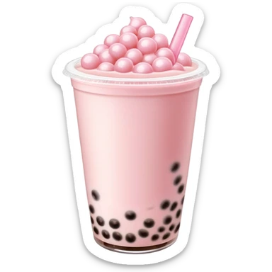Powder pink bubble tea sticker