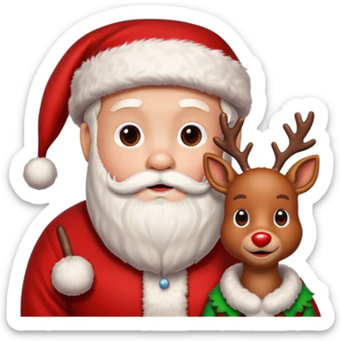 santa Rudolph sticker
