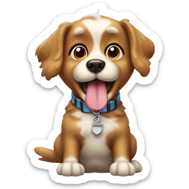 Cute silly dog sticker