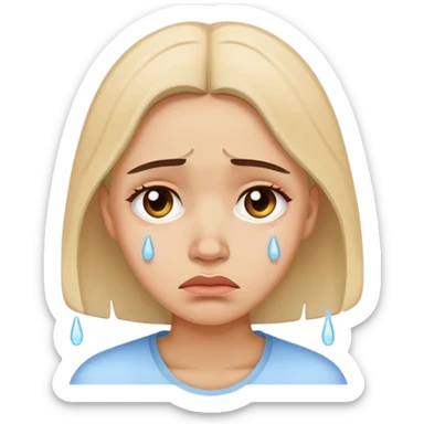Sad woman face with tears  sticker