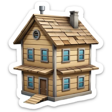 a house covered by water with the roof top only visible   sticker