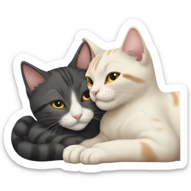 Two cats cuddling  sticker