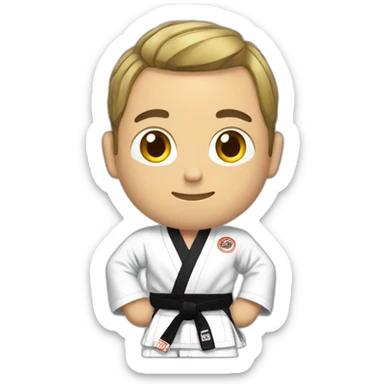 Man wearing jiu-jitsu kimono sticker
