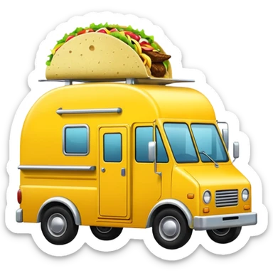 yellow tacos truck. sticker