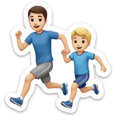 Running after a toddler sticker