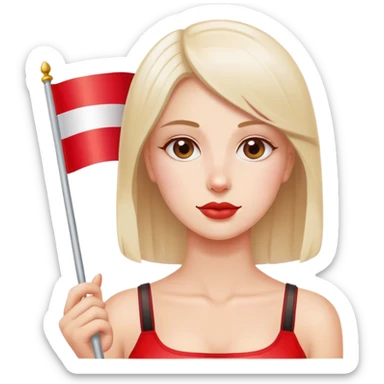 woman with polish flag sticker