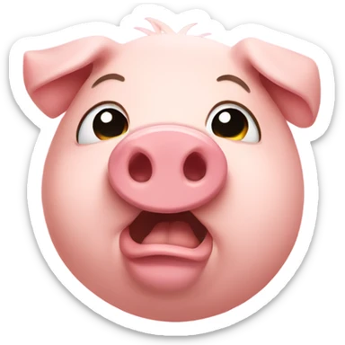 crying pig sticker