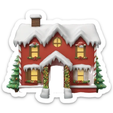 Xmas house decorated  sticker