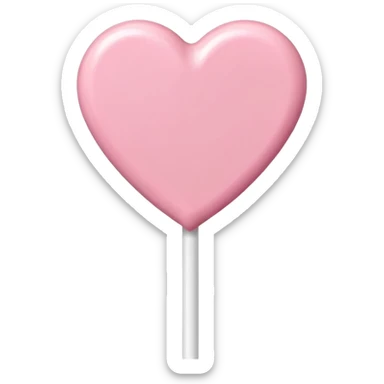 Pastel Pink heart shaped lollipop sticker