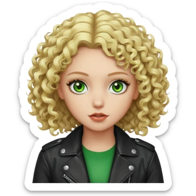 Bad Girl blonde curly Hair 
Green eyes sticker